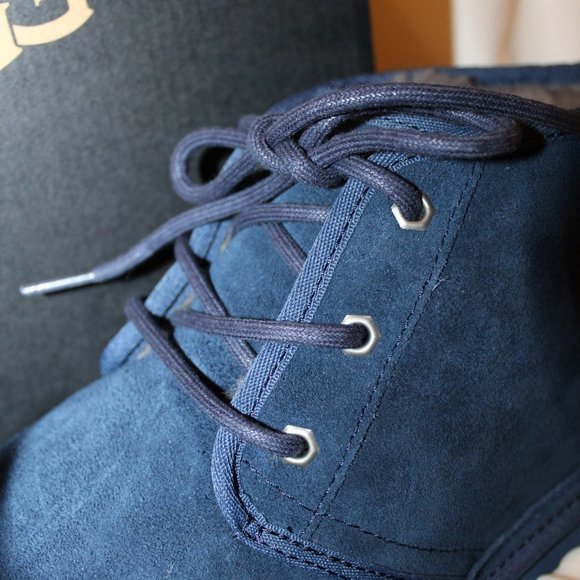 NIB‎ UGG MEN\'S NEUMEL SUEDE SHEARLING LINED CHUKKA WINTER BOOTS NAVY BLUE main image 4
